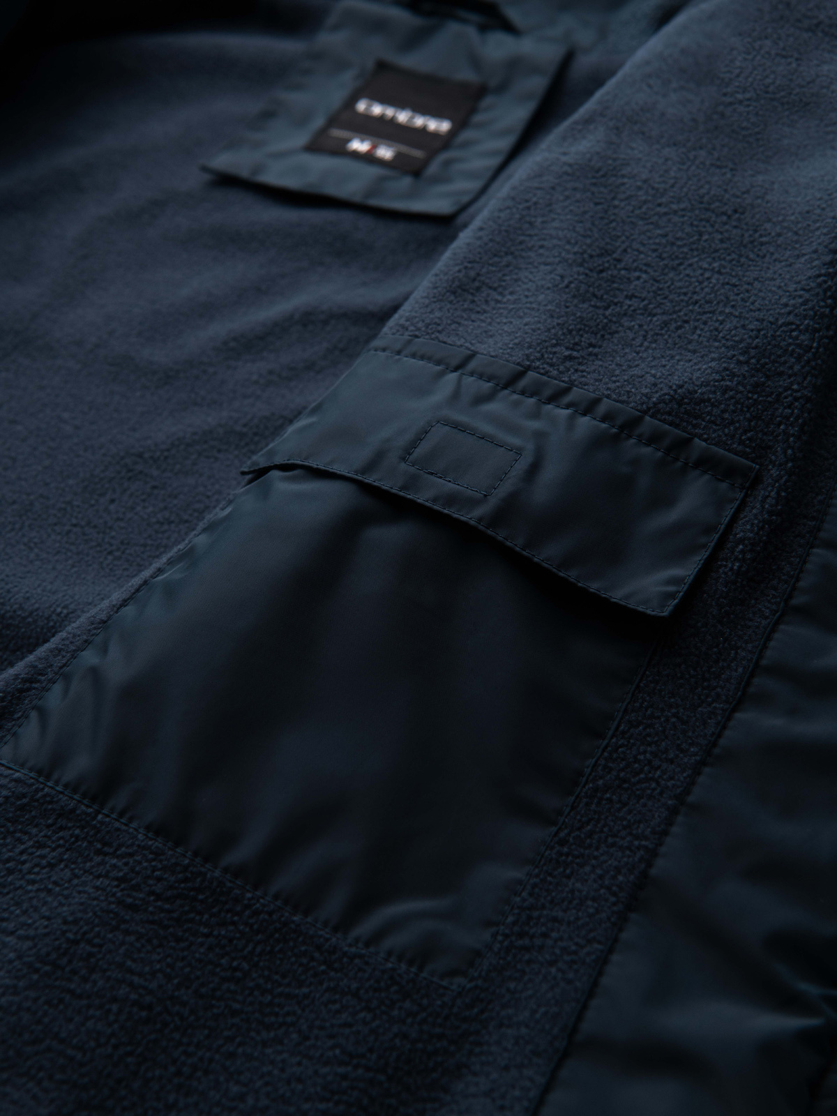 Ombre Lightweight colorful men's sports jacket with fleece - brown and navy blue