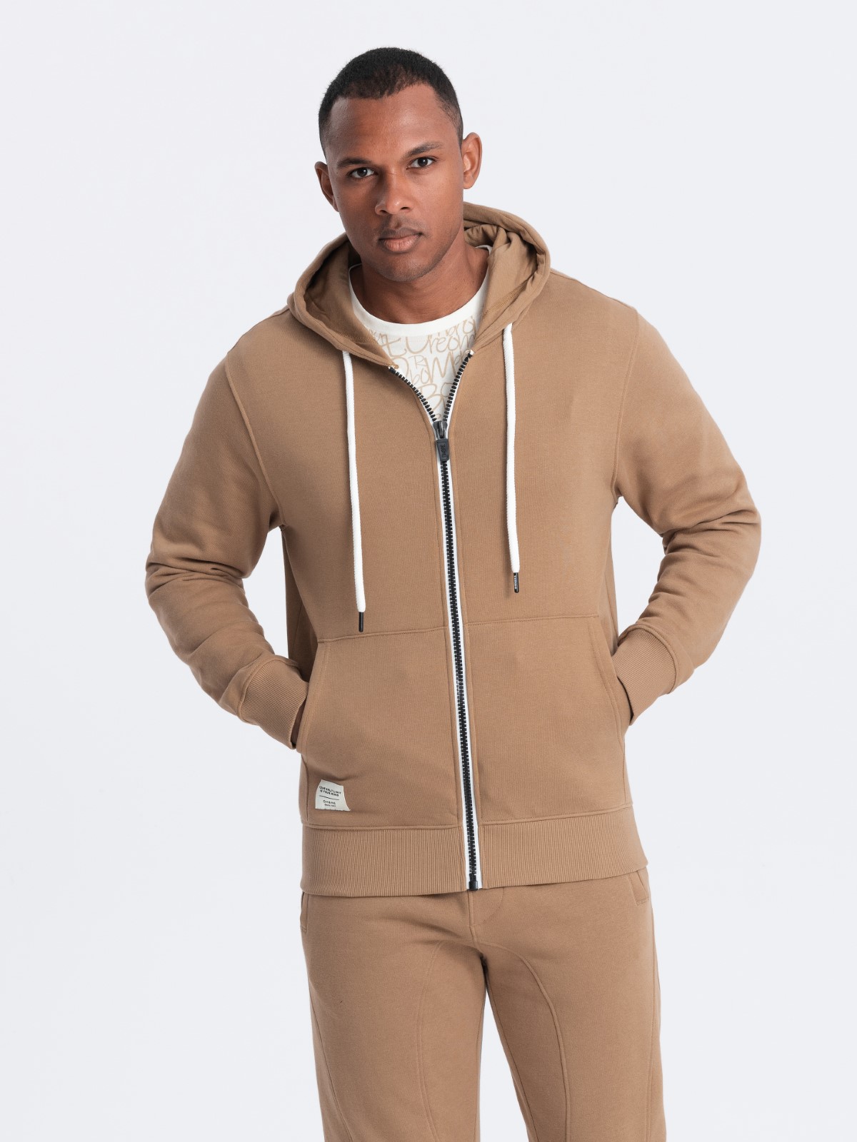 Ombre Men's sweatshirt set unbuttoned sweatshirt + jogger pants