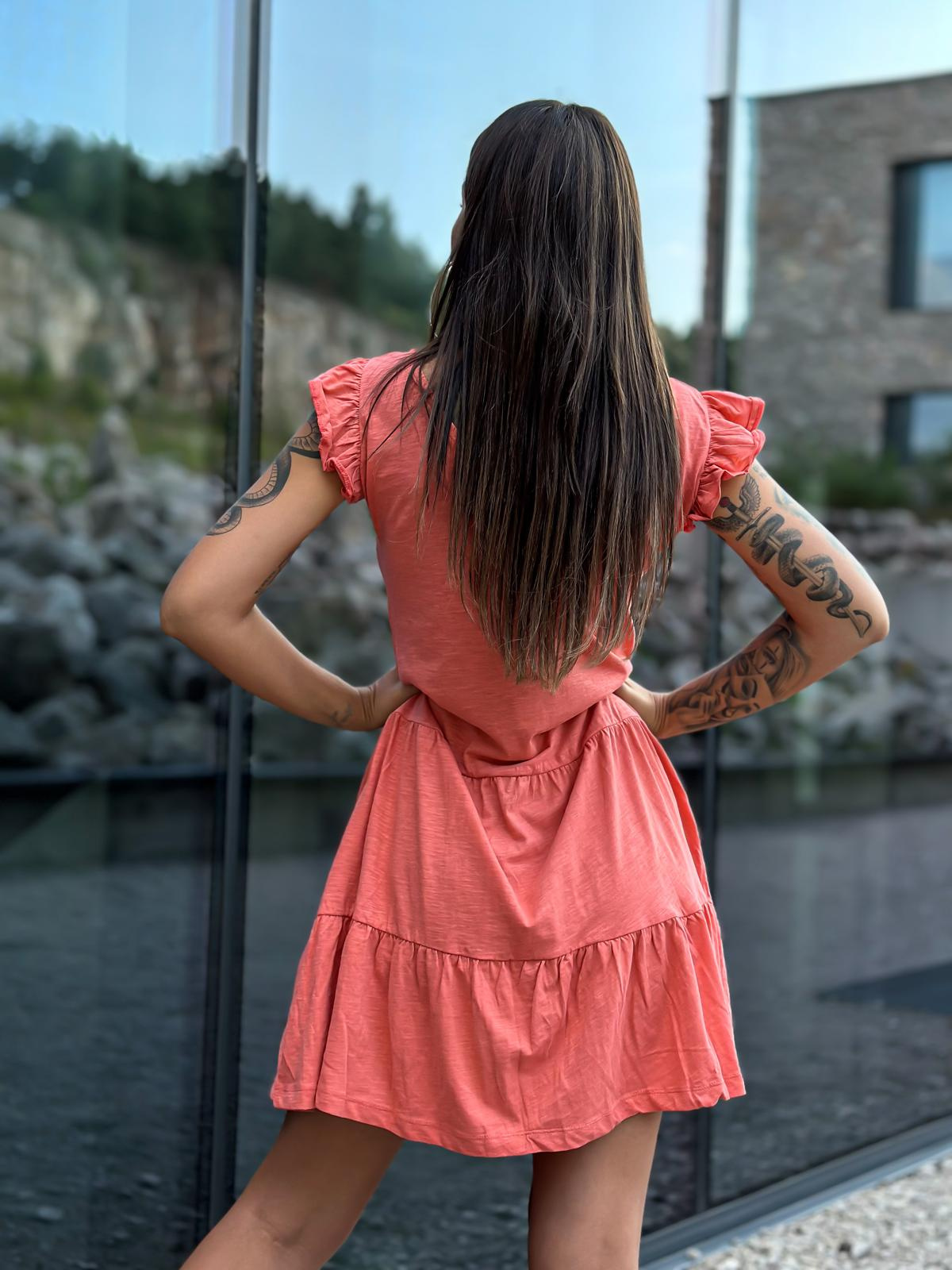 Edoti Dress with frills on shoulders