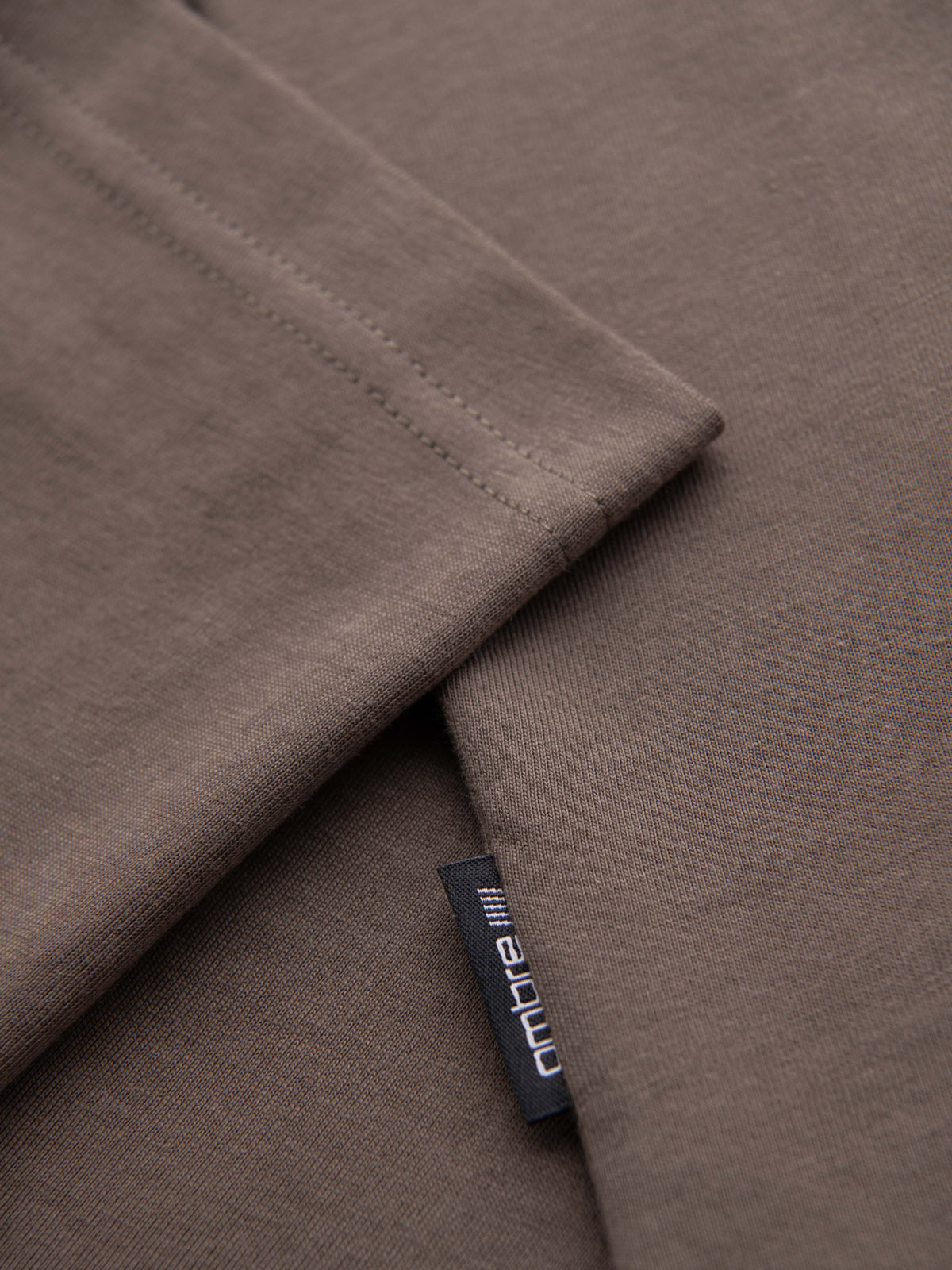 Ombre Men's cotton t-shirt with printed pocket - dark olive