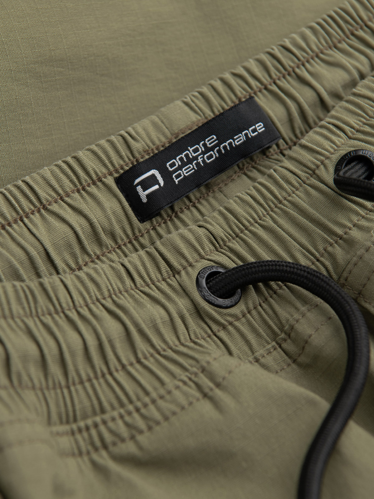 Ombre Men&#039;s JOGGER pants with zippered cargo pockets - light olive