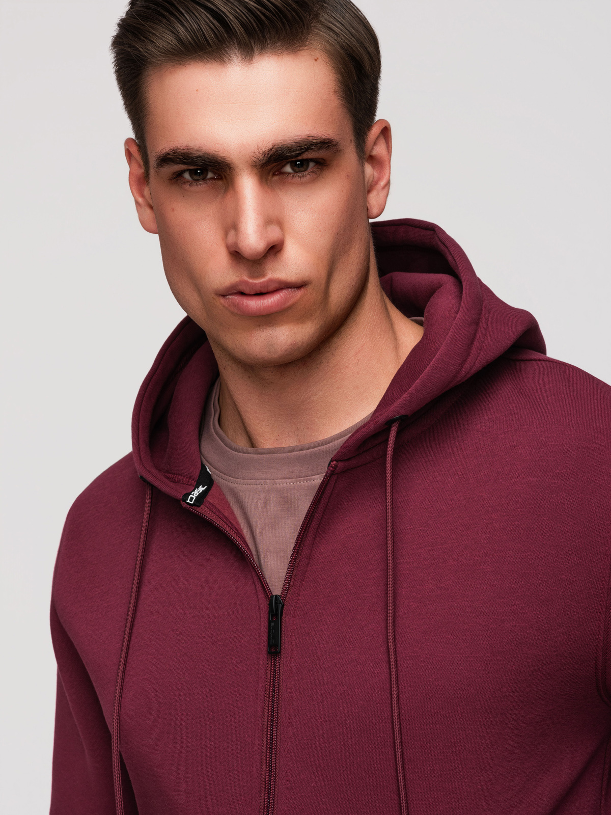 Ombre Men's unbuttoned BASIC sweatshirt - maroon