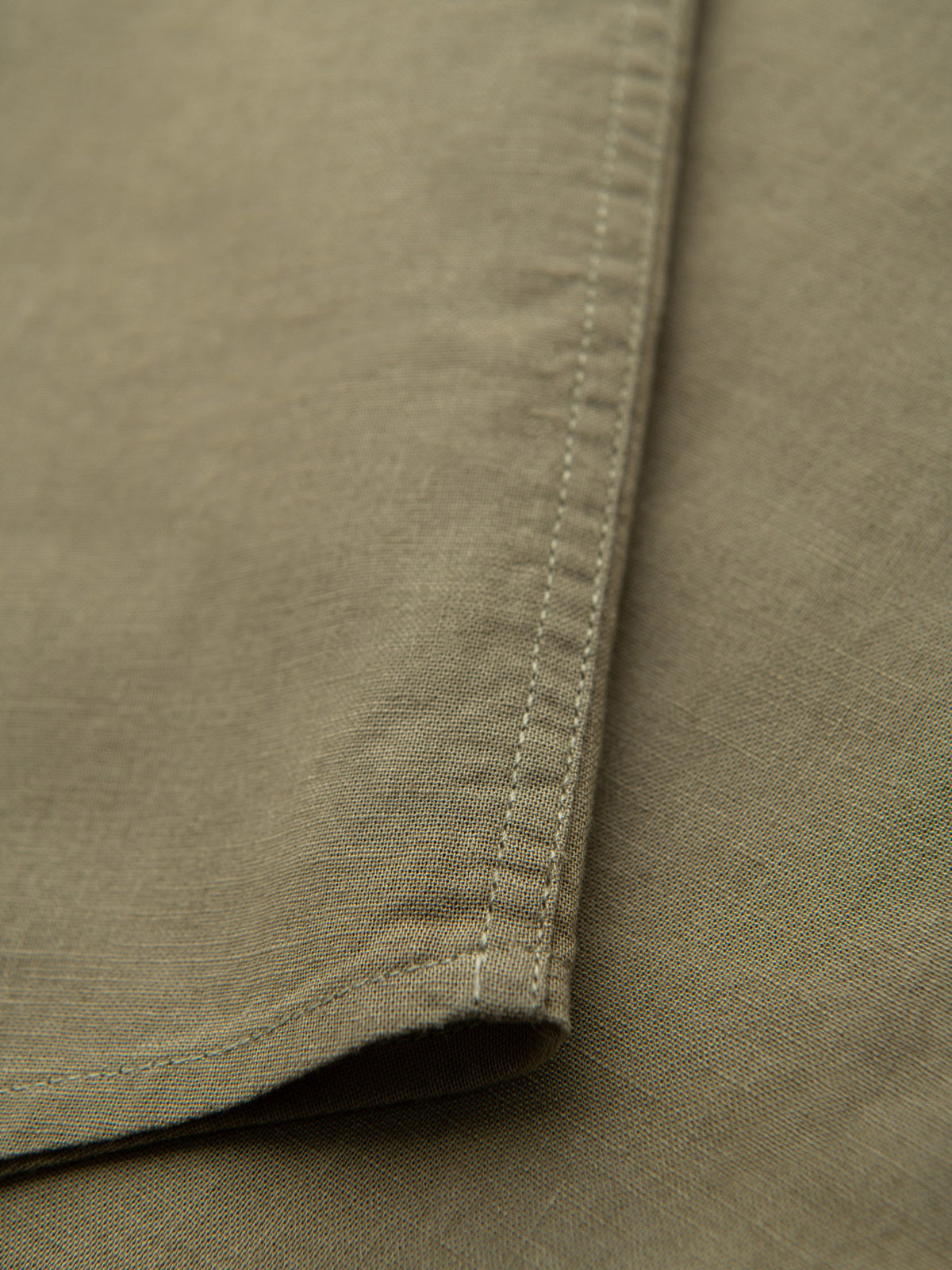 Ombre Men's short sleeve cotton and linen shirt with pocket - olive