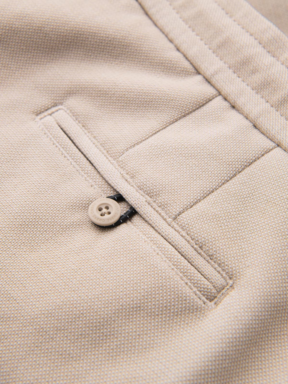 Ombre Men's SLIM FIT short shorts in melange structured knit - sand