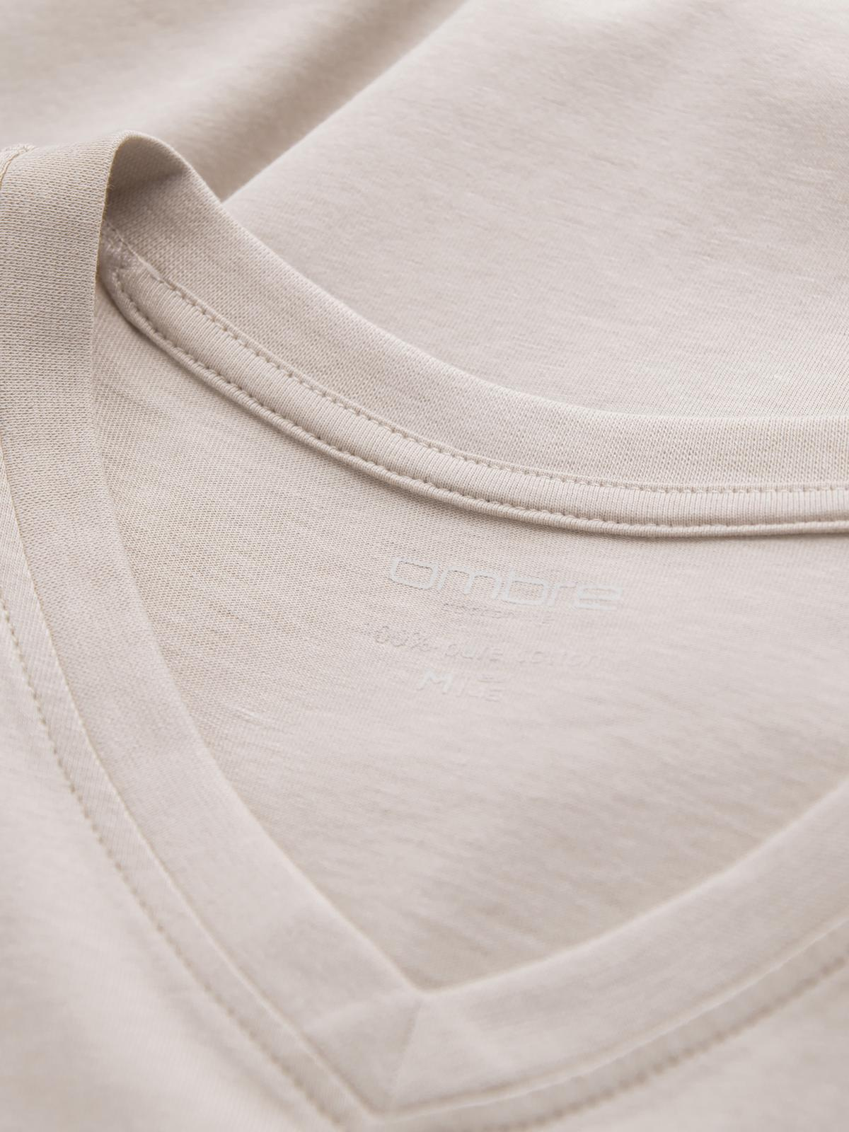 Ombre Men's unprinted longsleeve with v-neck - light beige
