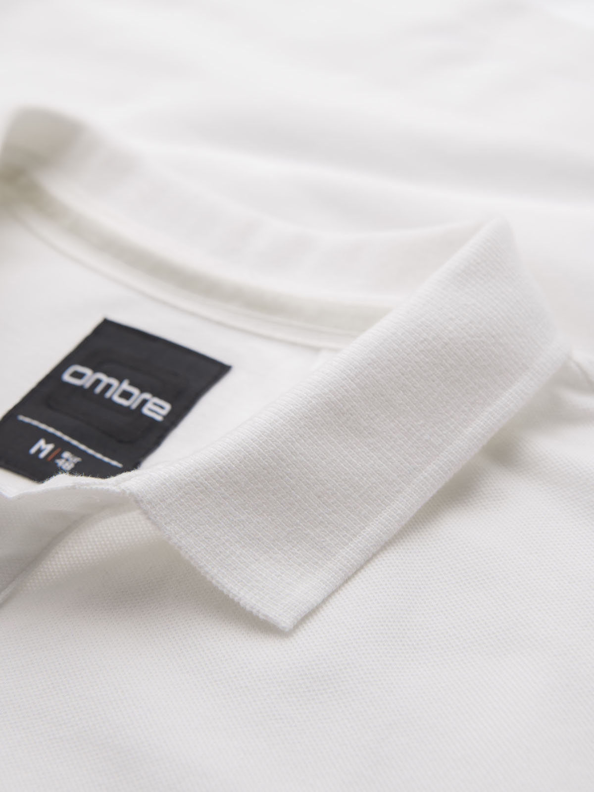 Ombre Polo shirt in cotton pique knit - ecru