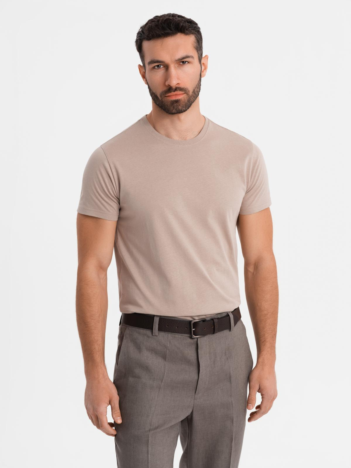 Ombre Classic BASIC men's cotton T-shirt - sand