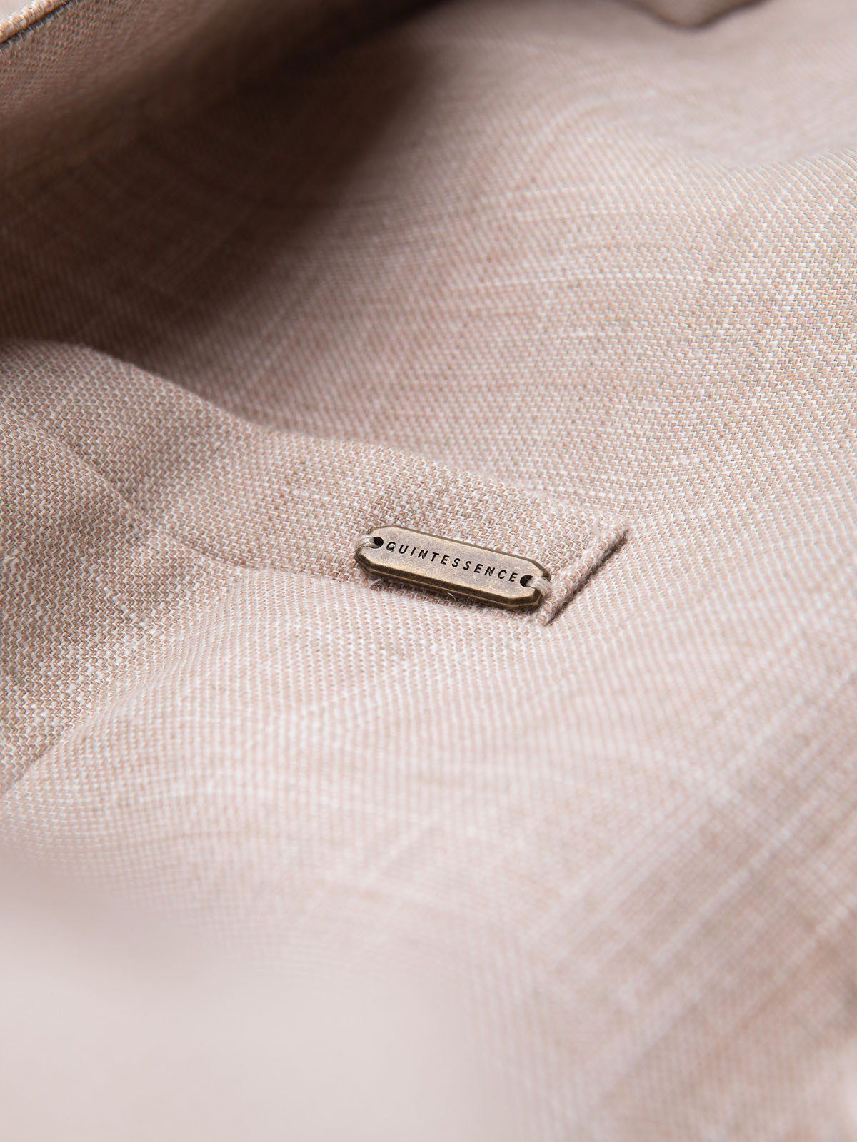Ombre Men's REGULAR cut jacket with linen - light beige