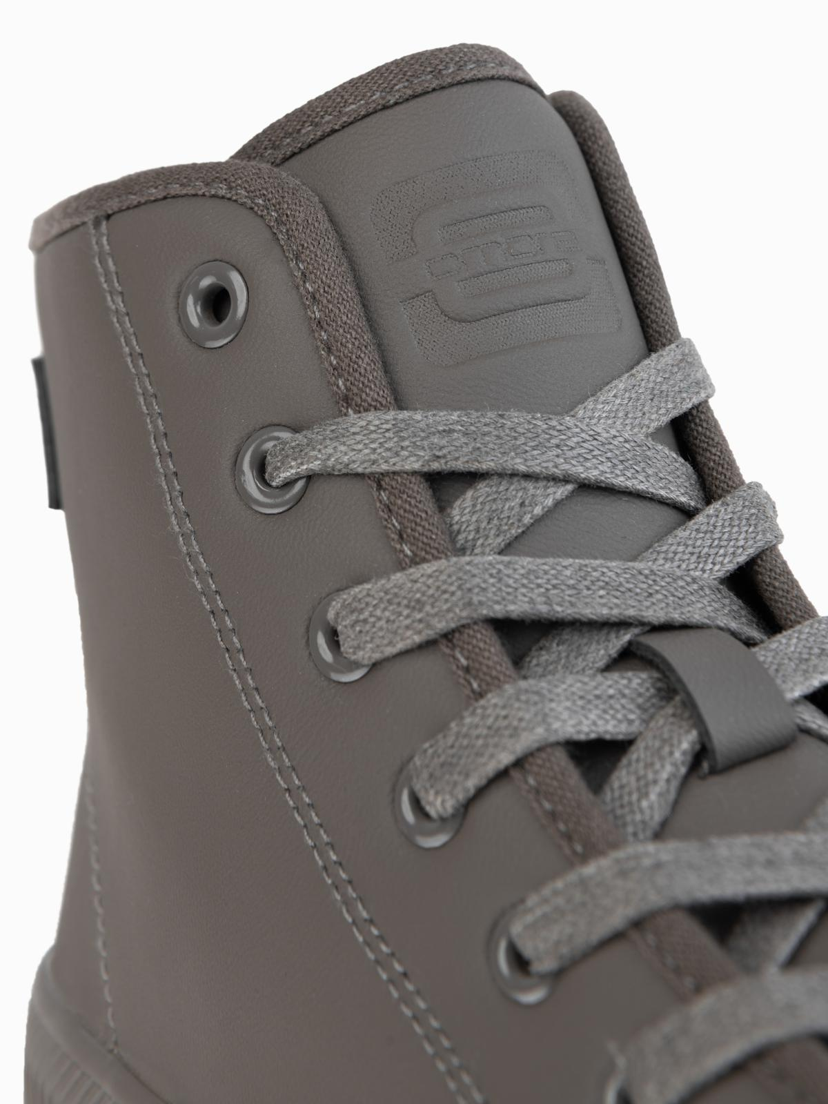 Ombre Men's high top sneakers with zipper for easy donning - dark beige