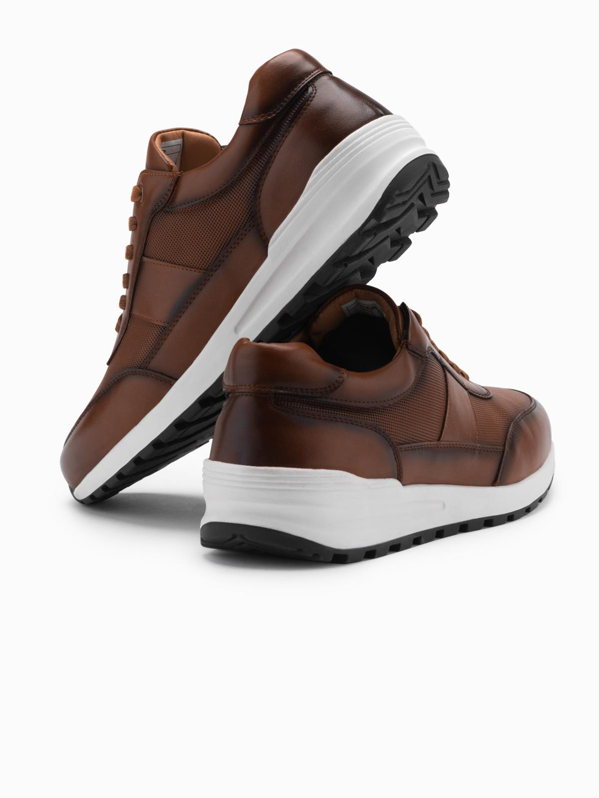 Ombre Men&#039;s eco leather sports shoes sneakers - brown