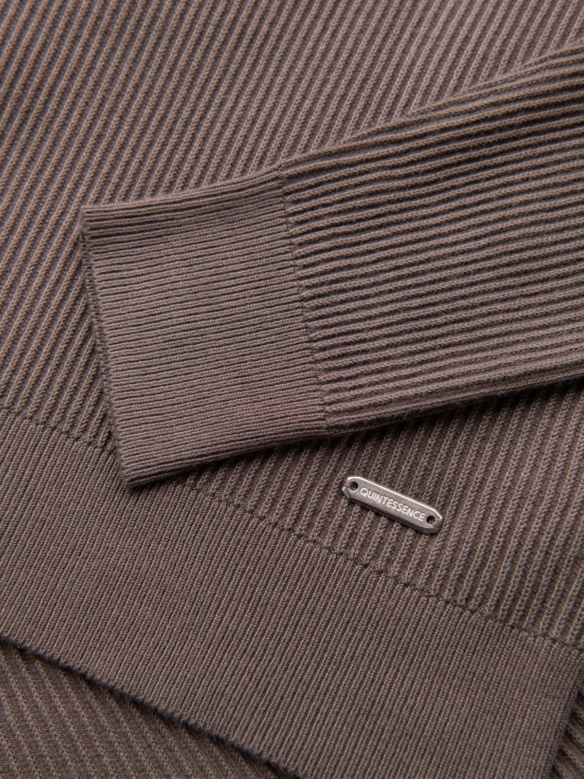 Ombre Men&#039;s ribbed sweater with buttons at the neckline - ash