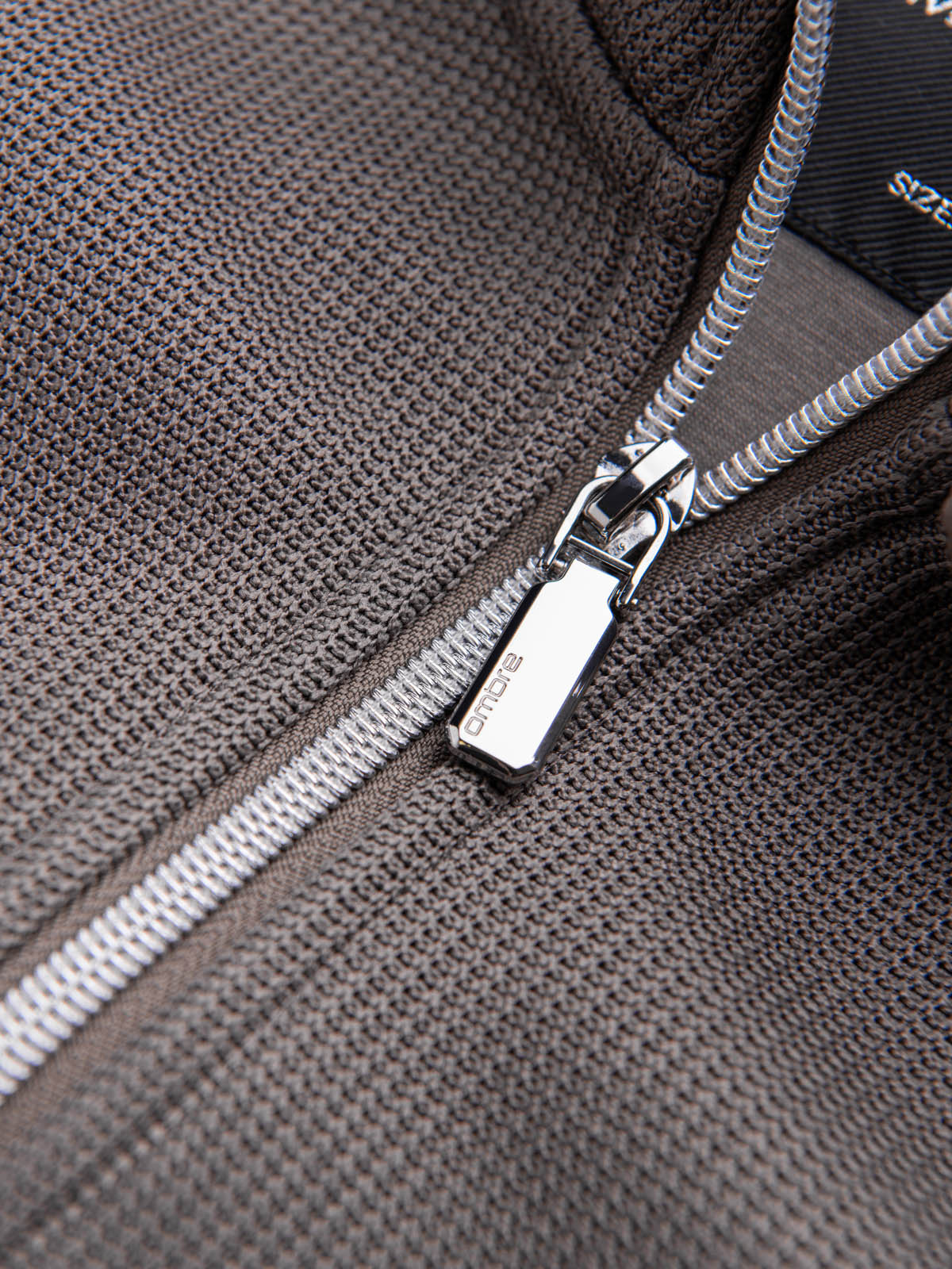 Ombre Men&#039;s jacket with high collar and fleece interior - ash