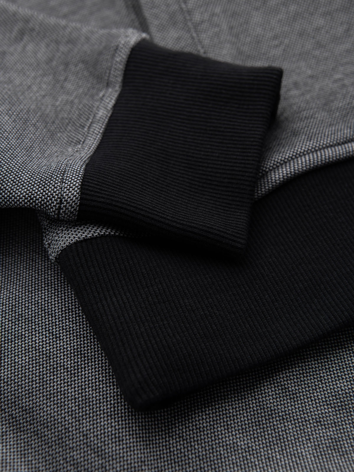 Ombre Men's pique knit bomber jacket - black