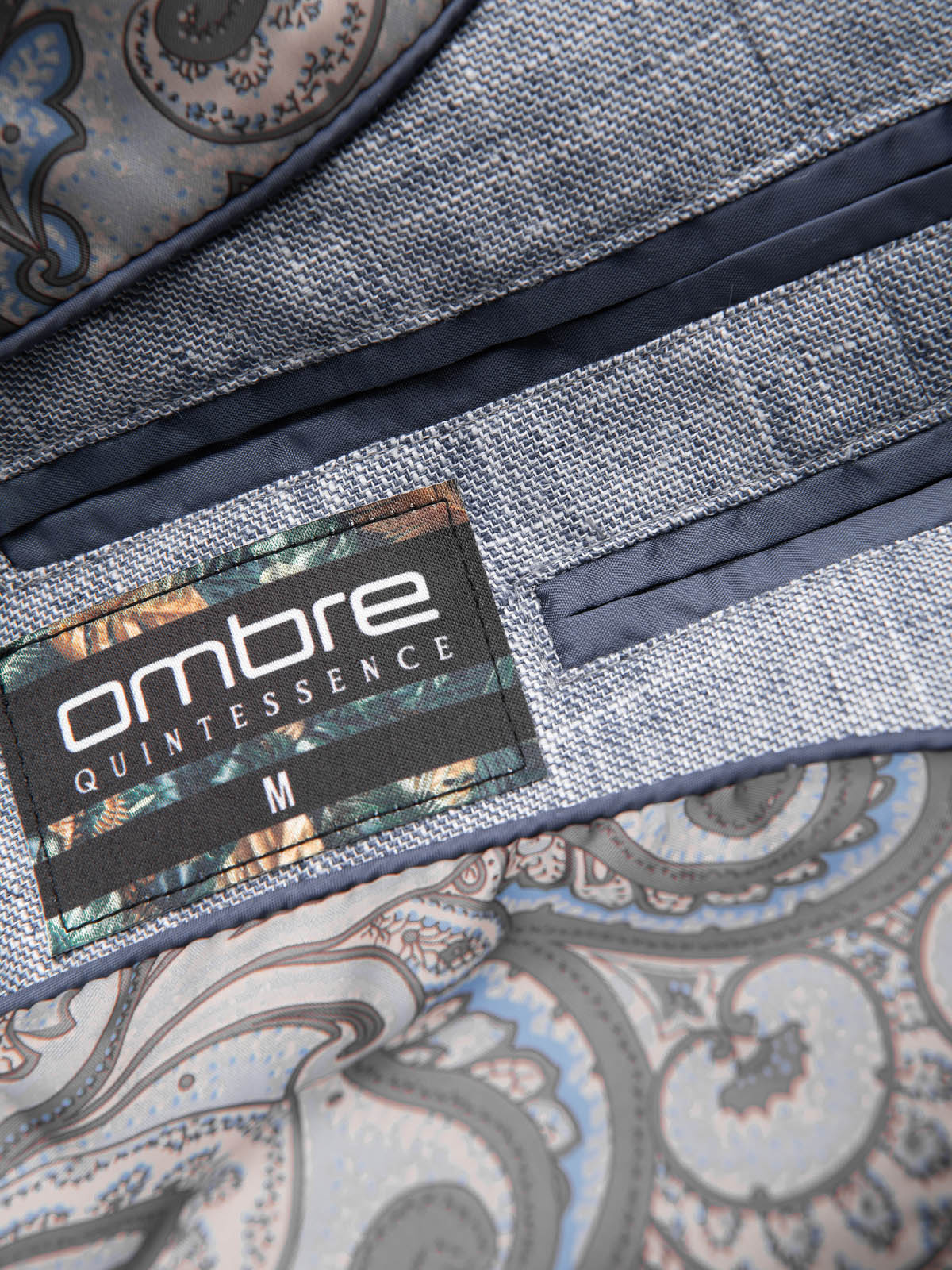 Ombre Men&#039;s REGULAR cut jacket with linen - light blue