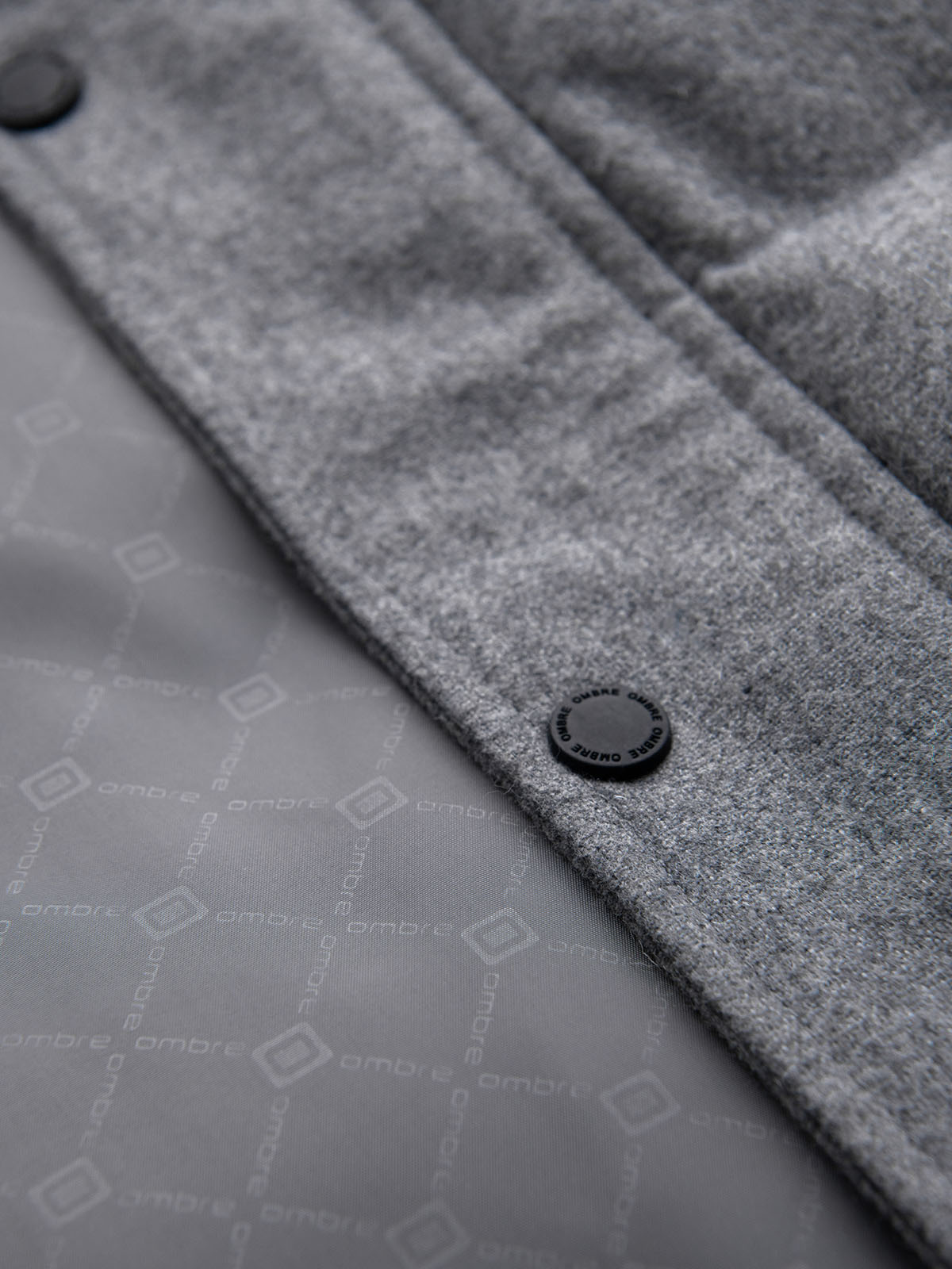 Ombre Men's lightweight jacket with mesh lining and hood - grey