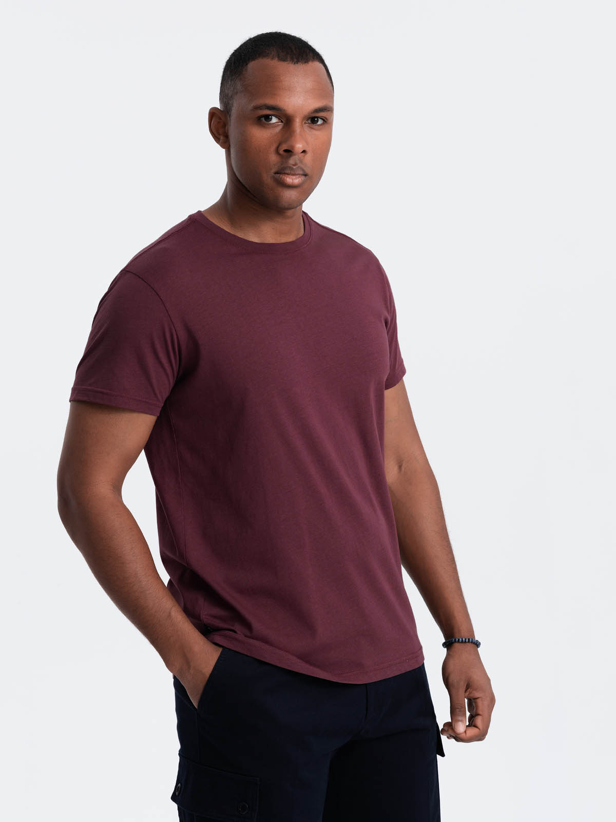 Ombre Classic BASIC men's cotton T-shirt - maroon