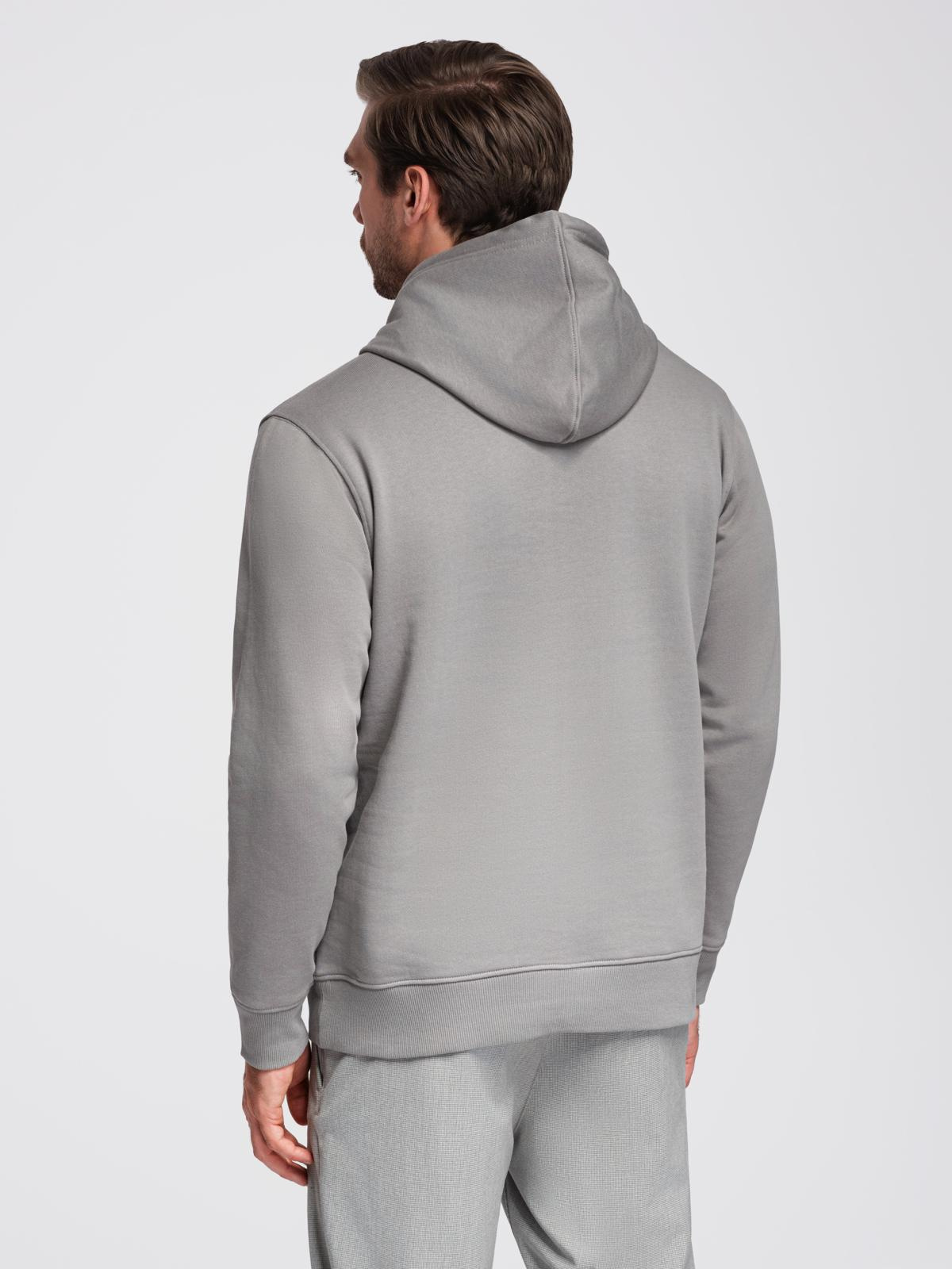 Ombre Men&#039;s kangaroo hooded sweatshirt - gray