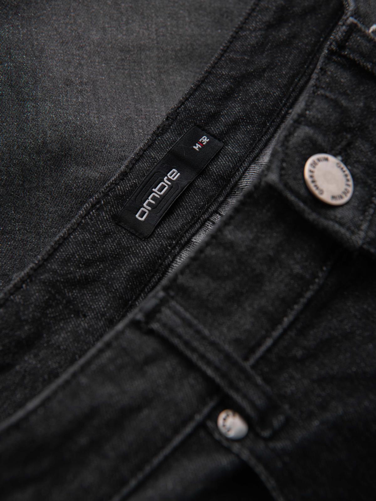 Ombre Men's denim shorts with rolled up leg - black