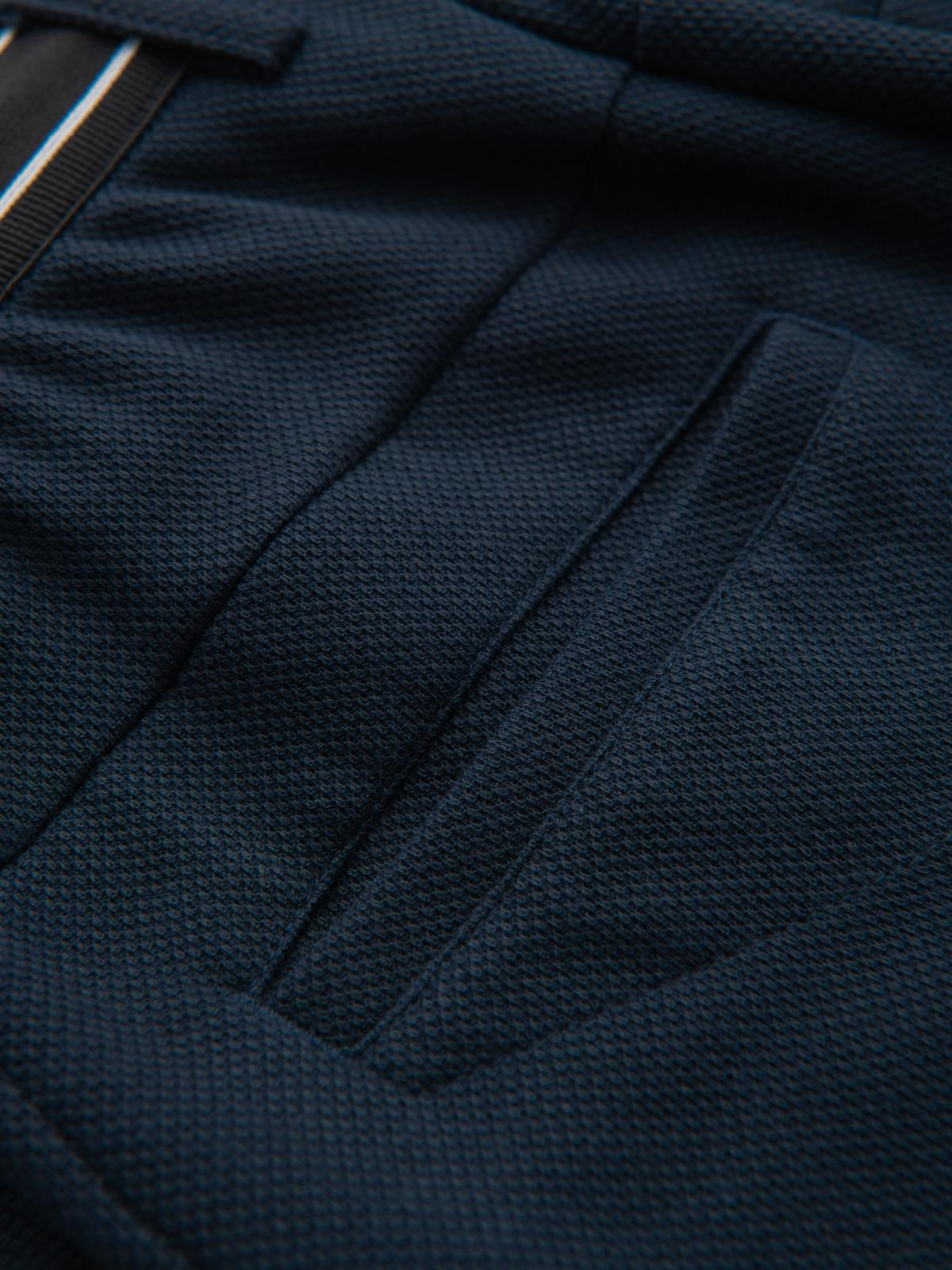 Ombre Men's knitted pants with elastic waistband - navy blue
