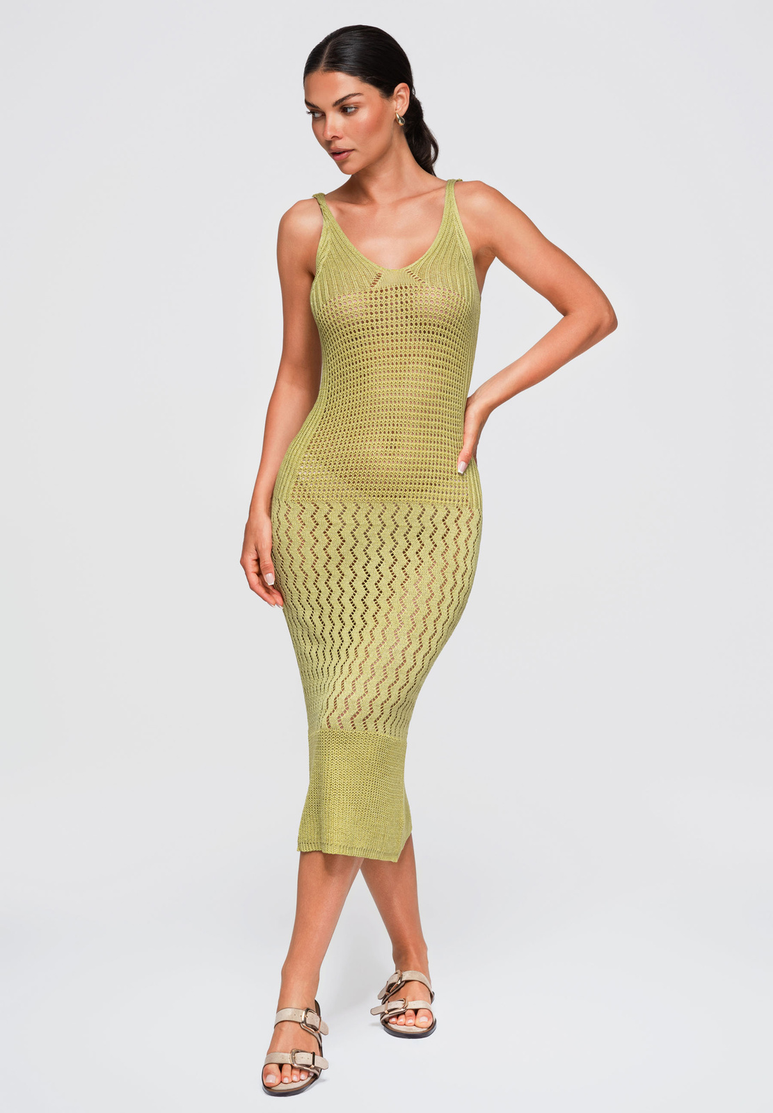 Dámske openwork midi šaty Ombre