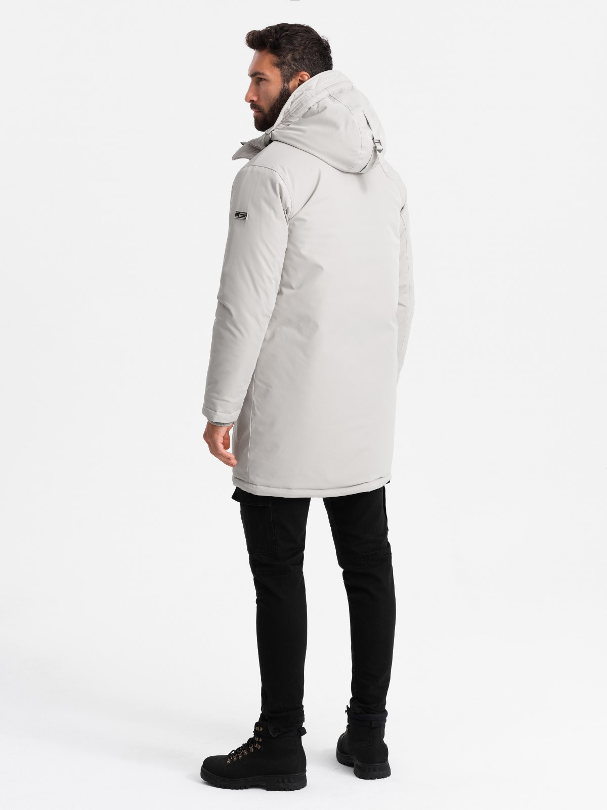 Ombre Long classic men&#039;s parka jacket - cream