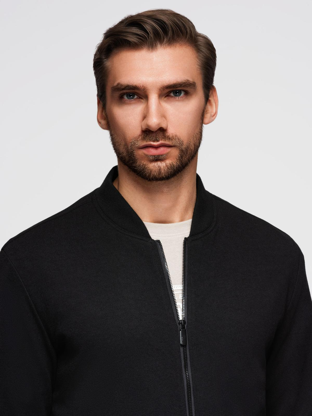Ombre Men&#039;s raglan sleeve bomber jacket - black