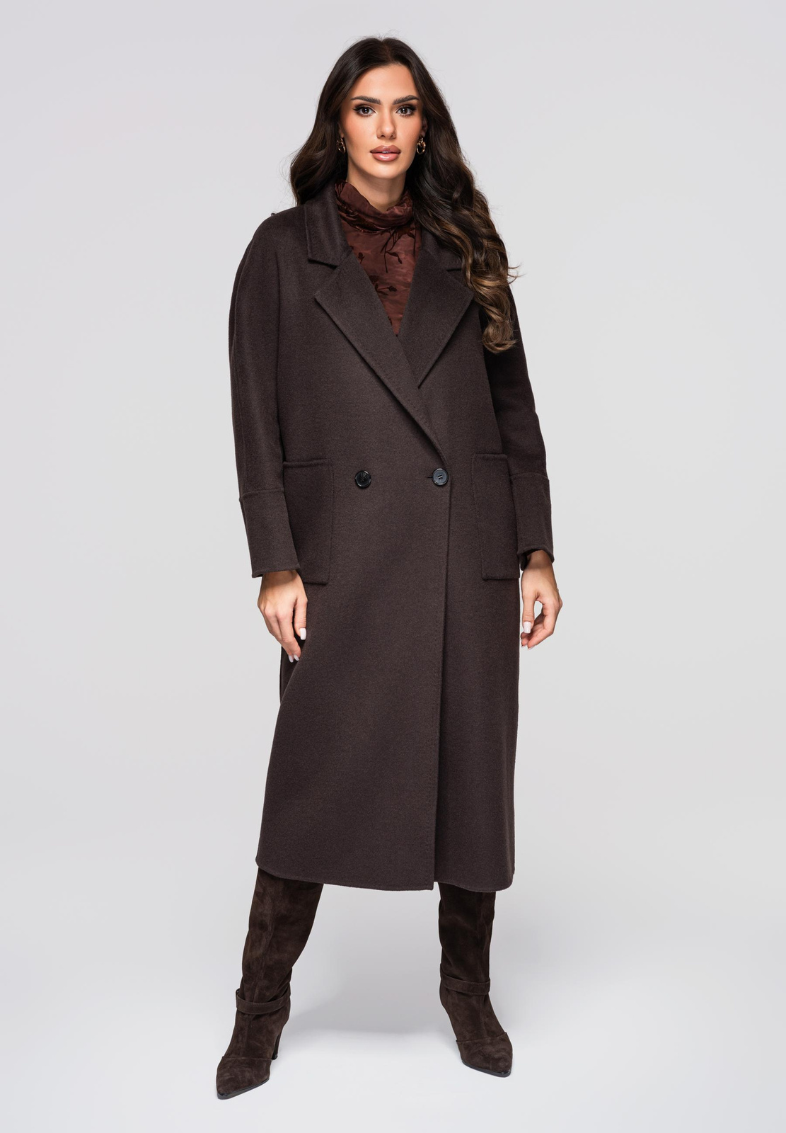 Dámsky dlhý vlnený kabát LARICA