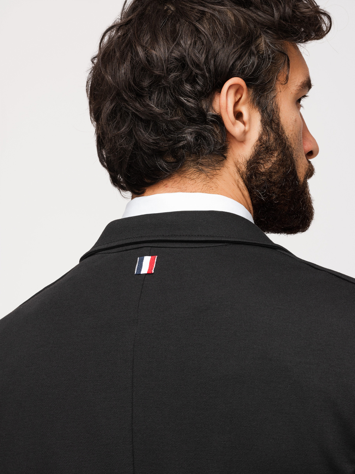 Ombre Men's SLIM knit jacket with subtle texture - black