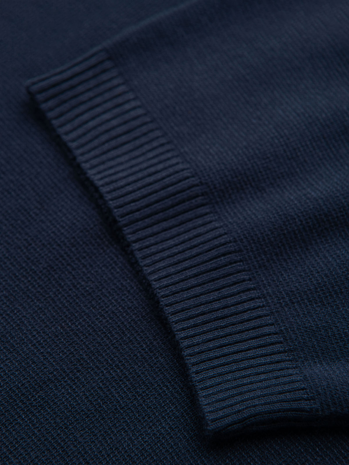 Ombre Men's buttonless polo shirt with classic weave - navy blue