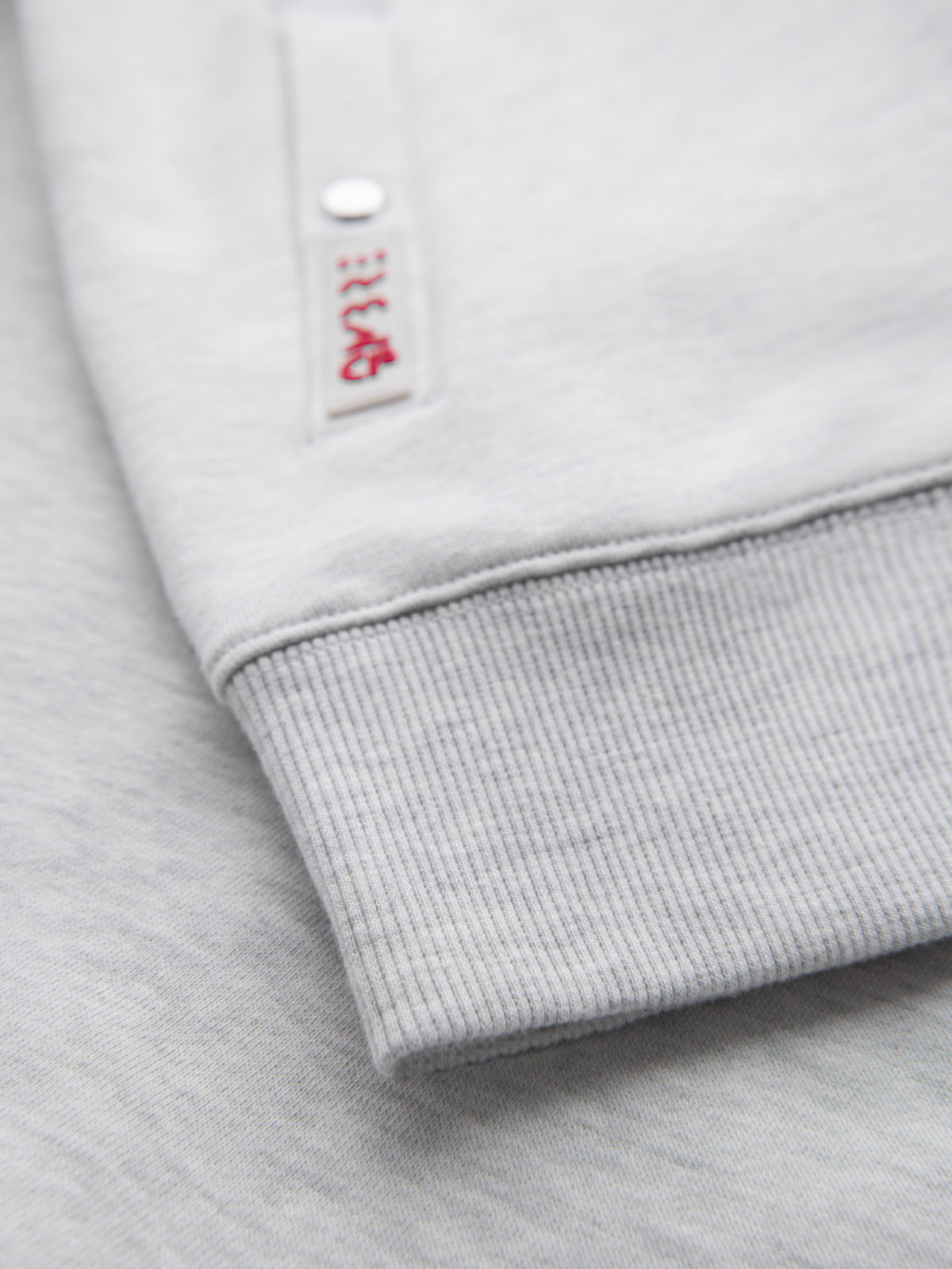 Ombre Men's sweatshirt with high collar and stripes - grey melange