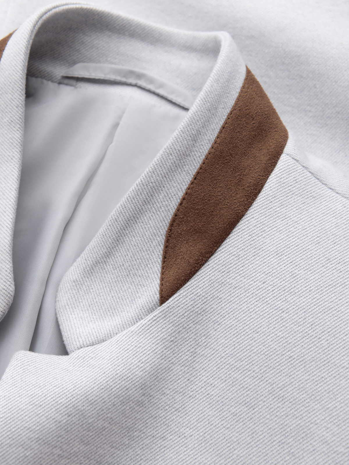 Ombre Men's melange rayon jacket with stand-up collar - grey melange