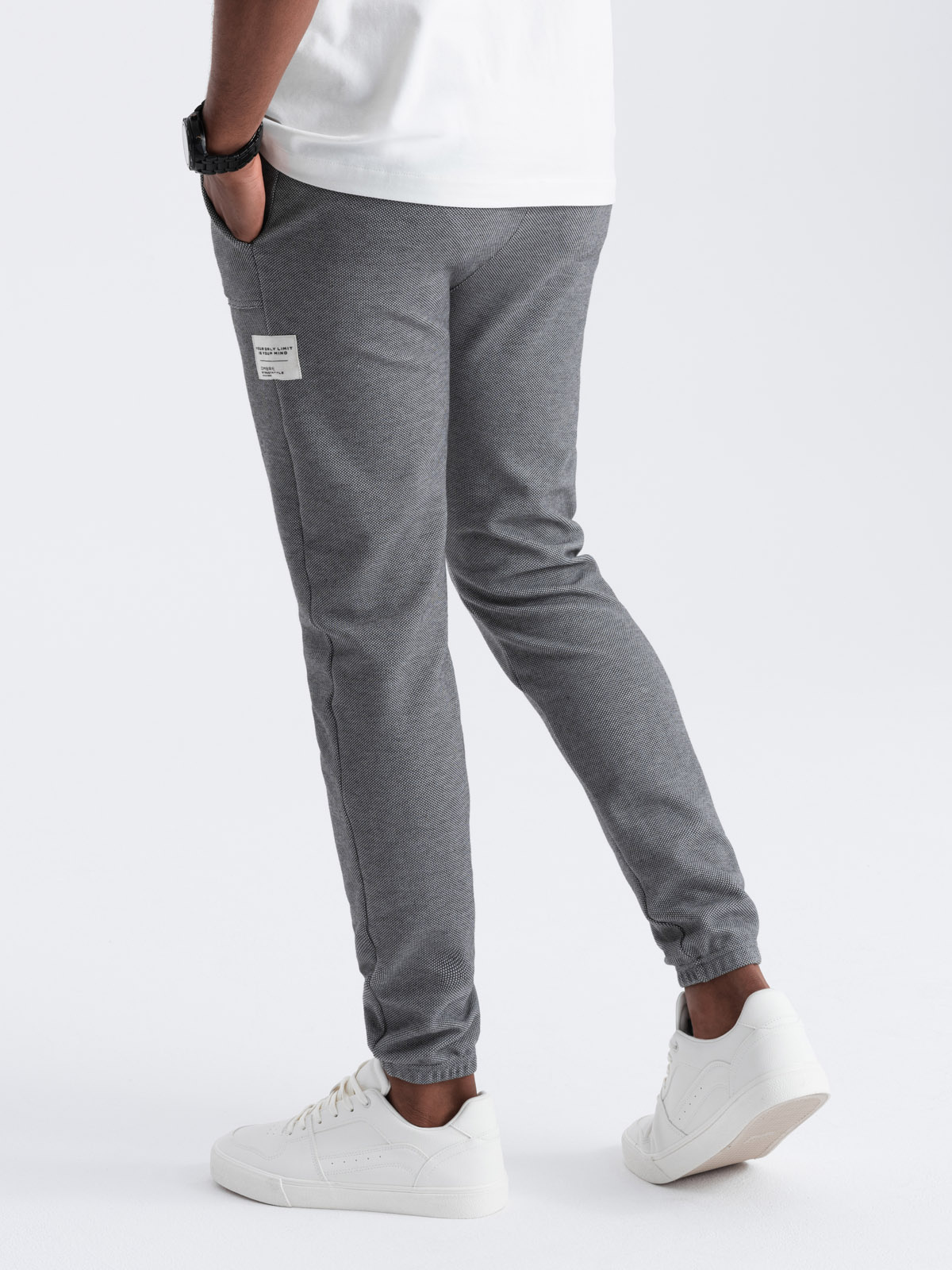 Ombre Men&#039;s structured knit sweatpants - graphite