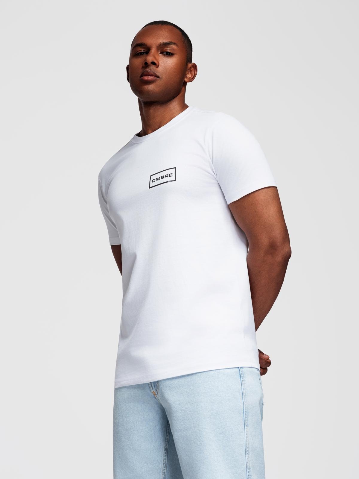 Ombre Men's REGULAR cut printed knit shirt - white