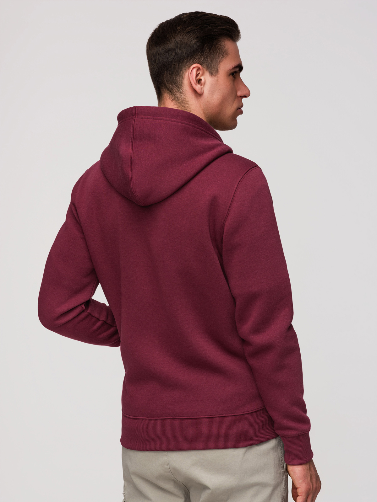 Ombre Men's unbuttoned BASIC sweatshirt - maroon