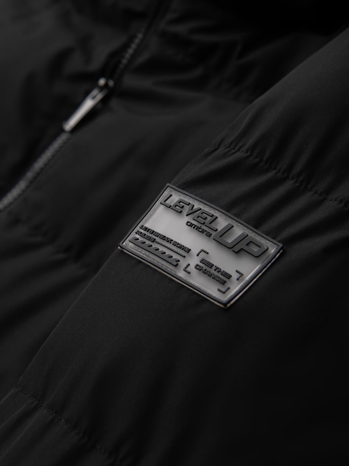 Ombre Men&#039;s classic long hooded jacket - black