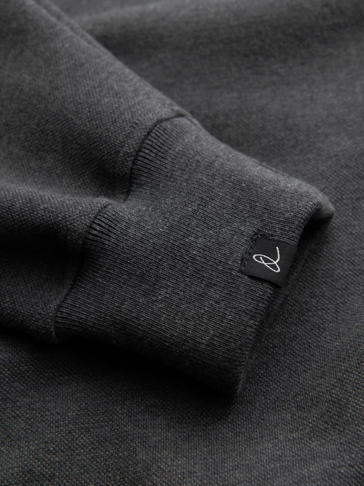 Ombre Men&#039;s structured knit polo collar sweatshirt - graphite melange