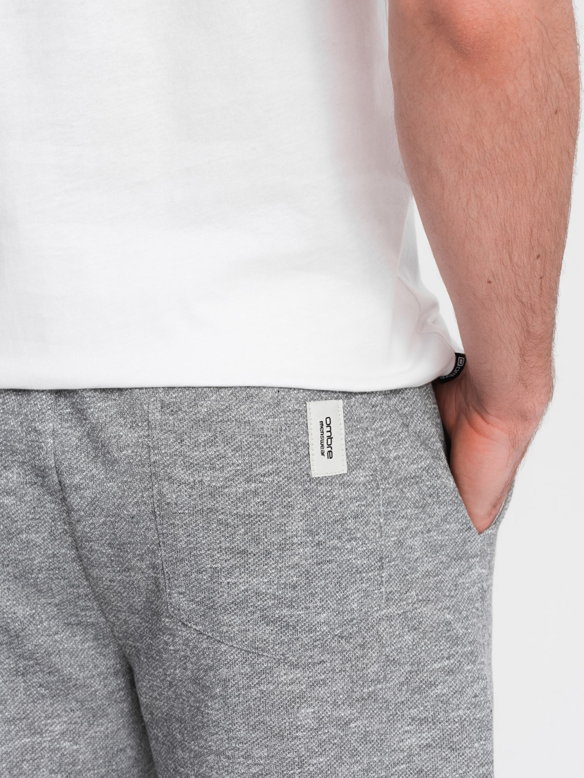 Ombre Men's LOOSE FIT melange fabric shorts - gray