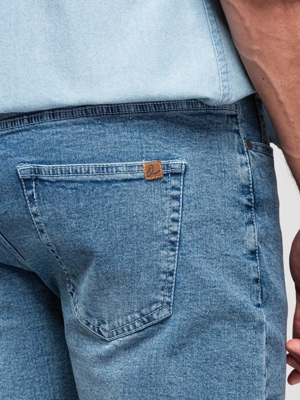 Ombre Men's denim shorts with rolled up leg - light blue