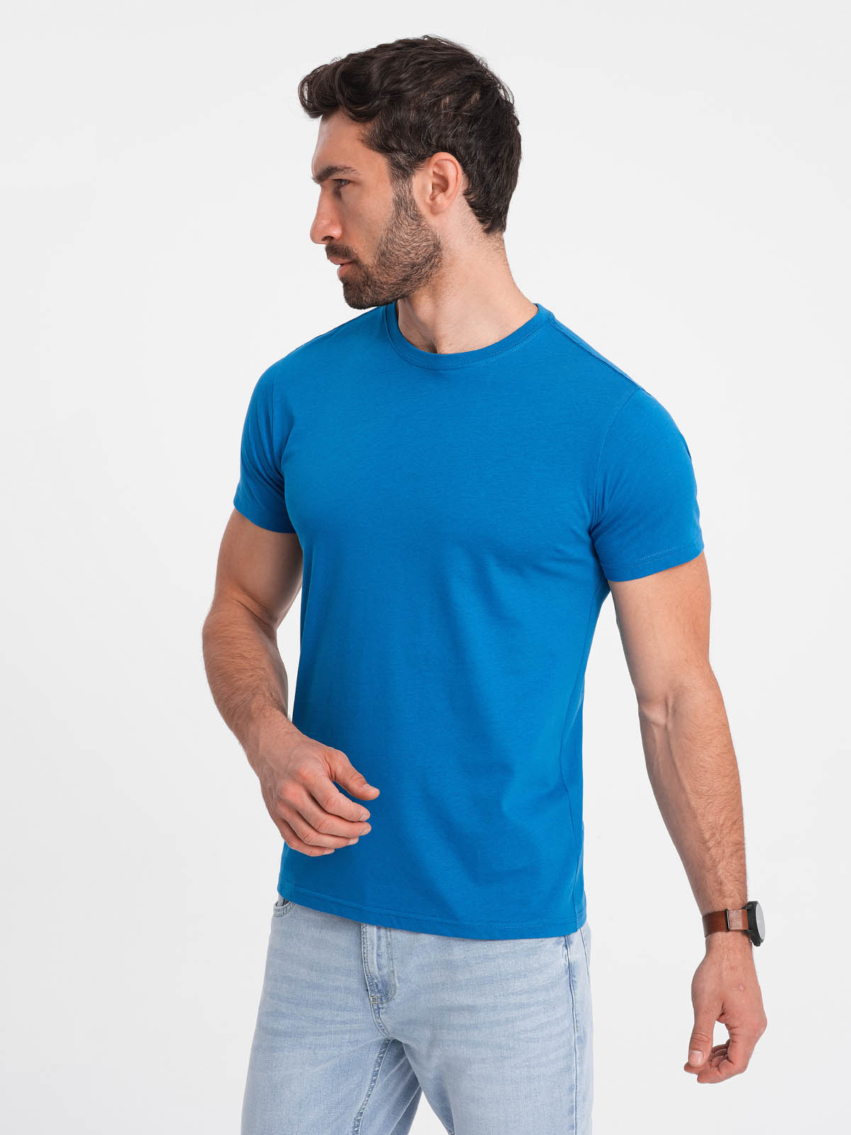 Ombre Men's classic cotton BASIC T-shirt - blue
