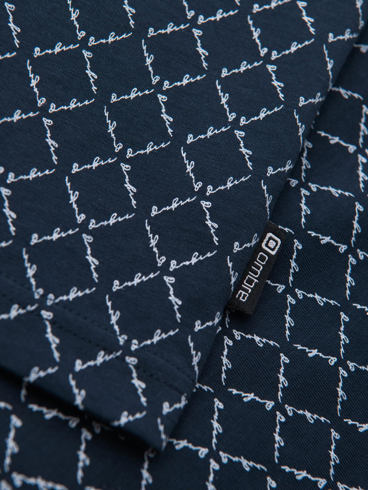Ombre Men's full print knit shirt - navy blue