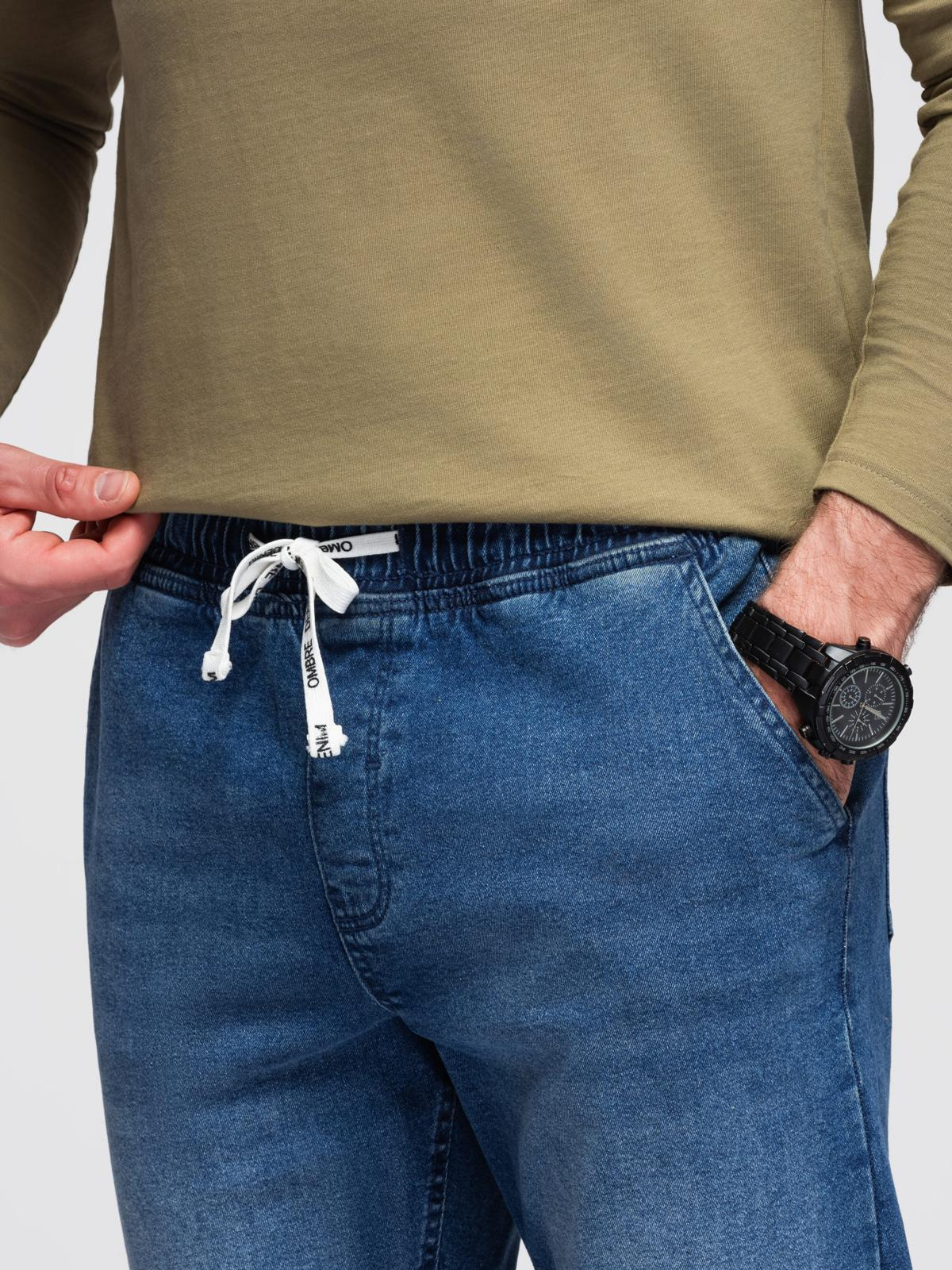 Ombre Men&#039;s wash-effect denim JOGGERS pants - blue