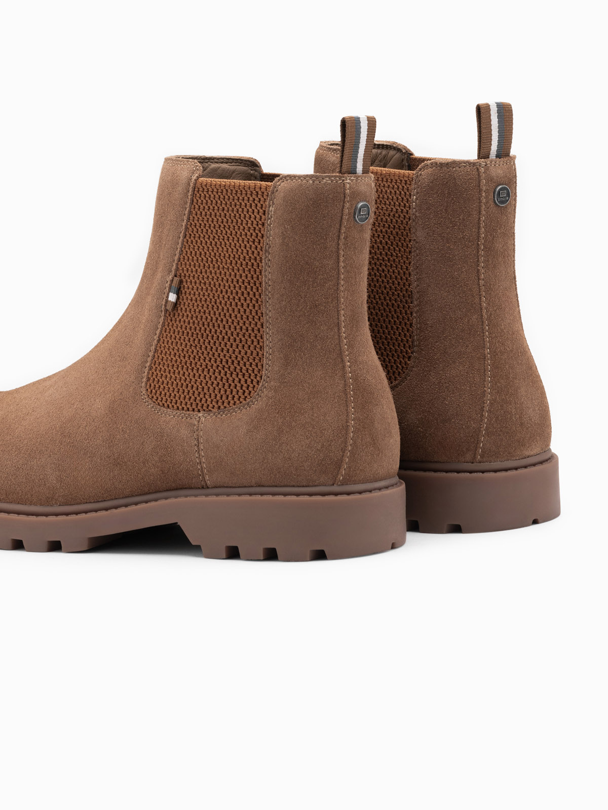 Ombre Slip-on suede men's high top shoes - light brown