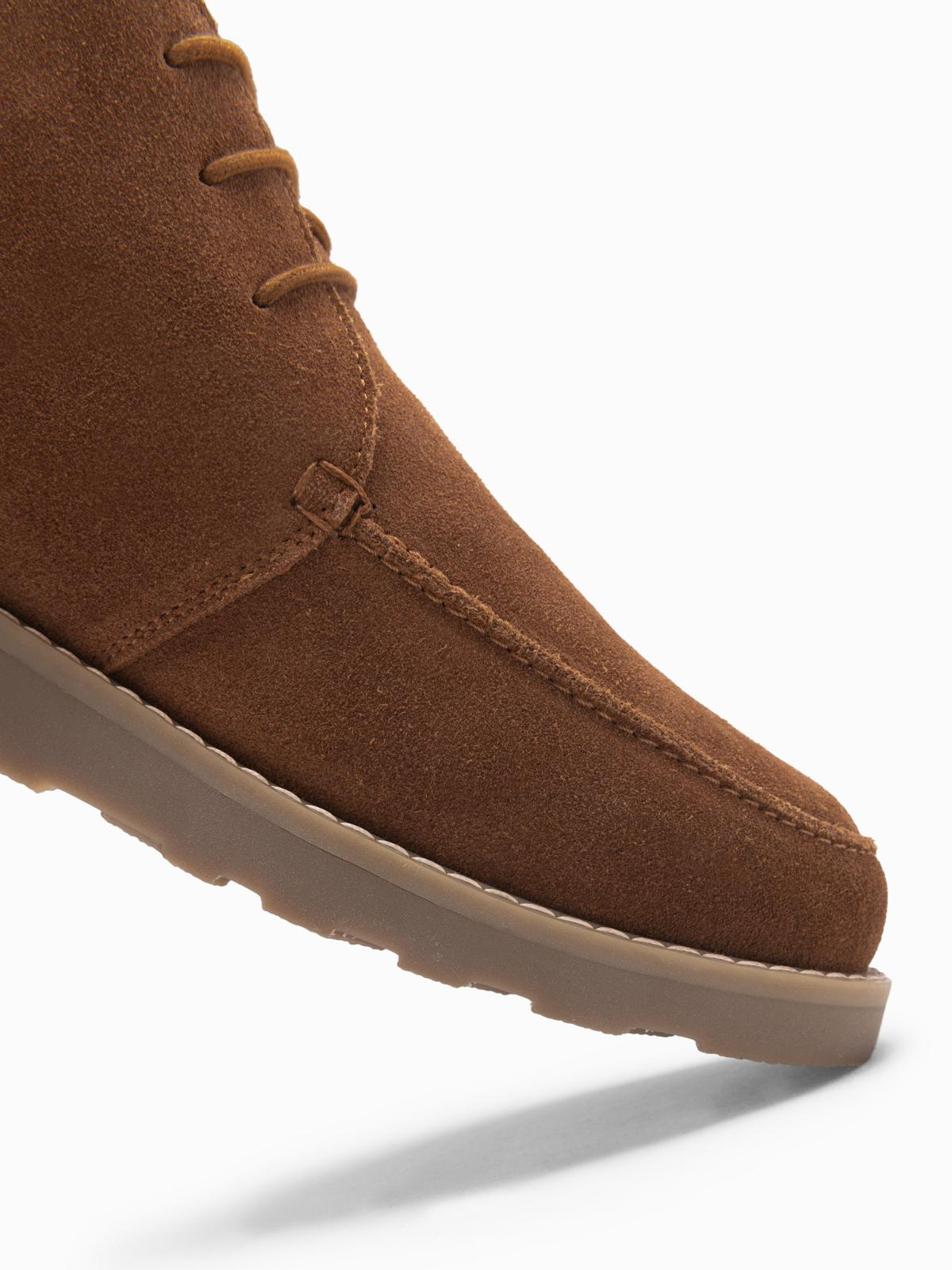 Ombre Men&#039;s suede ankle boots with thick sole - brown