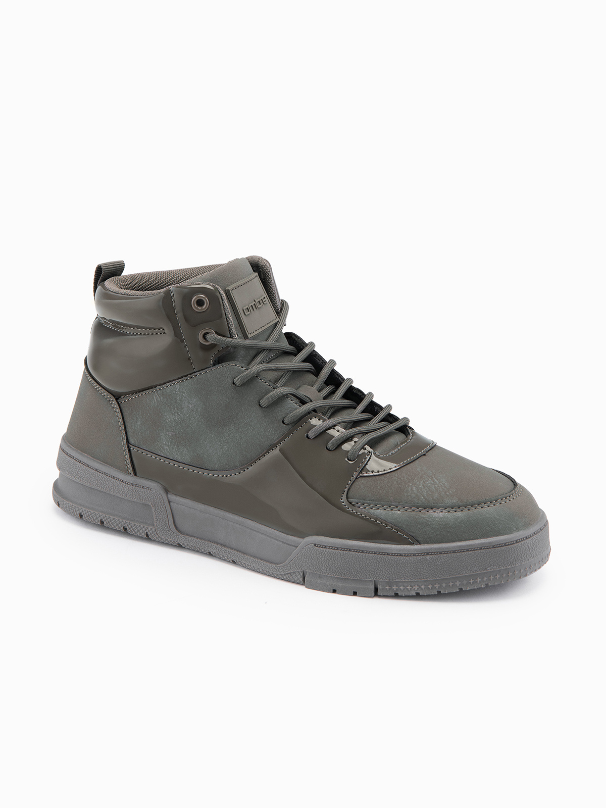 Ombre Mens high boots sneakers with shiny elements - brown