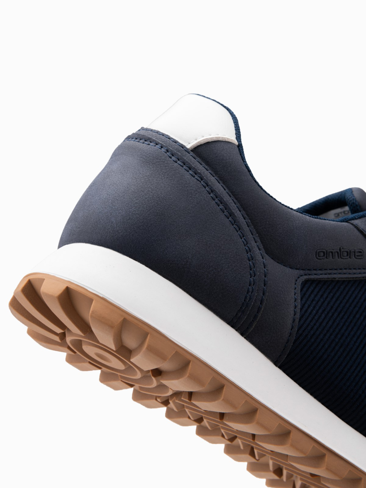Ombre Patchwork shoes men's sneakers with combined materials - navy blue