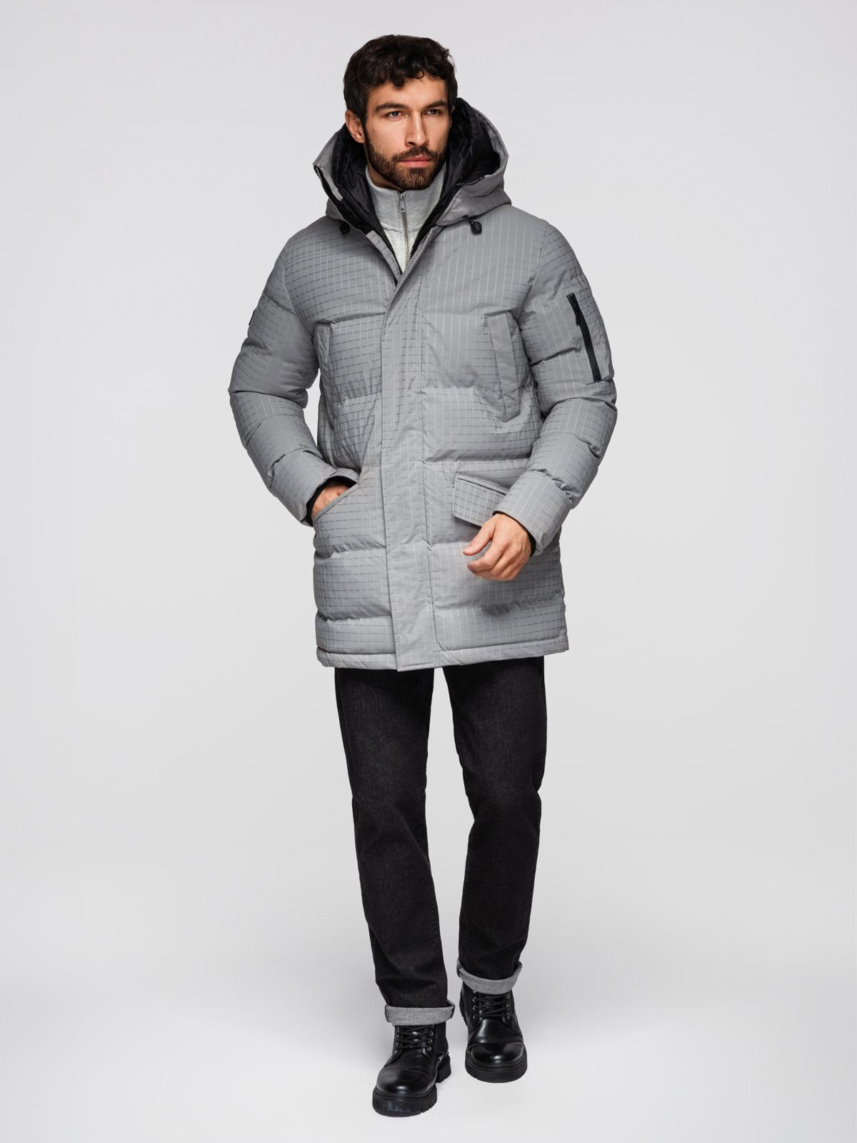 Ombre Outdoor long men's parka jacket - gray