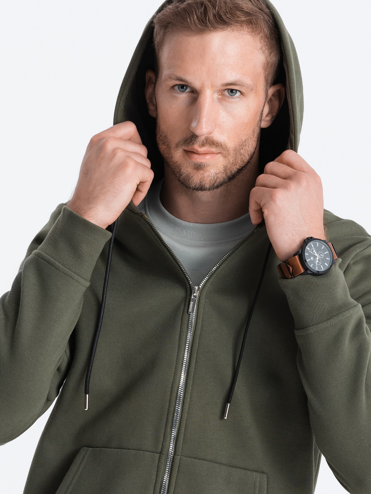 Ombre Men&#039;s sweatshirt set unbuttoned sweatshirt + pants