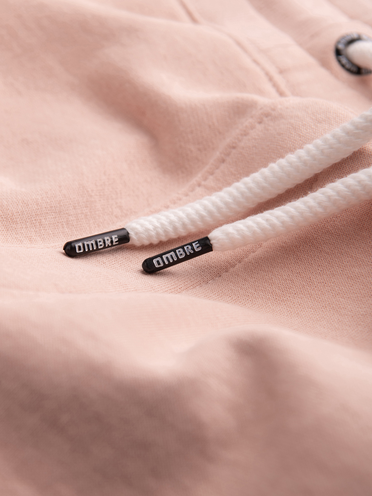 Ombre Men's knit shorts with drawstring and pockets - powder pink