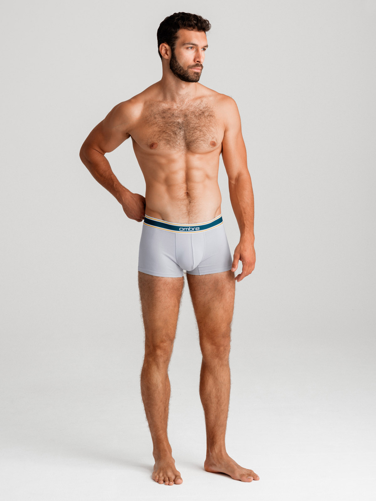 Ombre Classic fit men&#039;s boxer shorts with decorative elastic waistband - 3-pack mix OM-UNBO