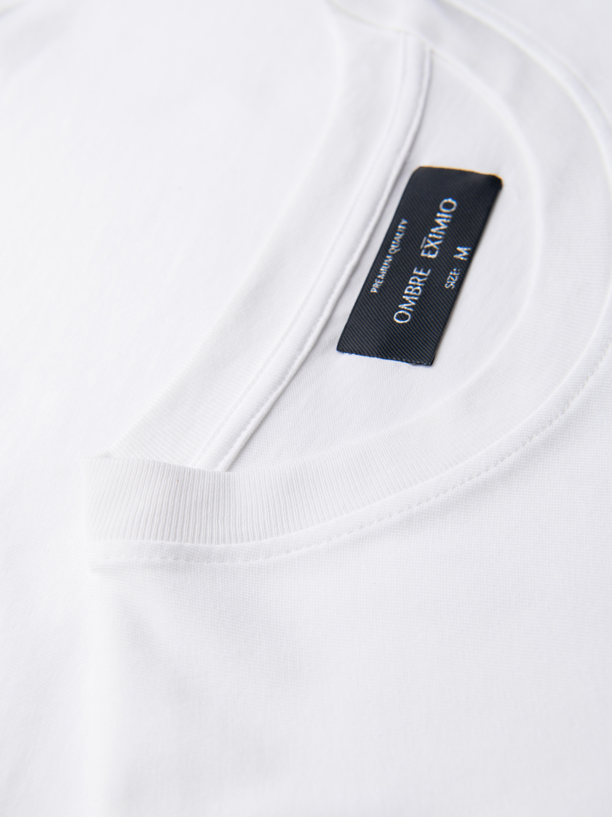 Ombre Men's cotton t-shirt with jewelry applique on chest - off white